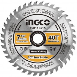 Hoja de Sierra Circular Industrial INGCO 185mm/7 1/4" 40 Dientes (TSB118515) - Precisión y Rendimiento para Cortes Profesionales