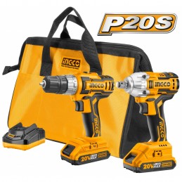 Set Taladro y Pistola de Impacto Industrial 20V INGCO (CKLI2007) - Potencia y Eficiencia para tus Tareas de Perforación y Apriet