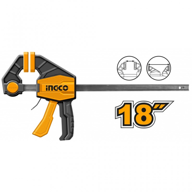 PRENSA RAPIDA AUTO AJUSTABLE 18" SUJECION 60KG(HQBC01603) INGCO PRENSA RAPIDA AUTO AJUSTABLE 18" SUJECION 60KG(HQBC01603) INGCO