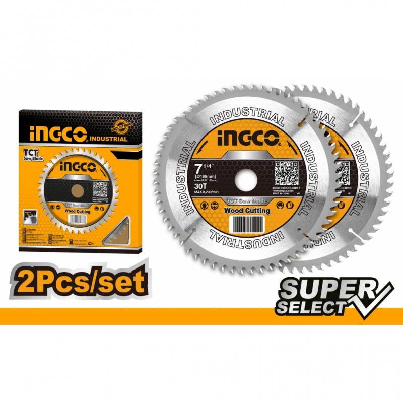 SET DISCO DE SIERRA CIRCULAR MADERA 30T 185MM-7.1/4 -INGCO Talca- SET DISCO DE SIERRA CIRCULAR MADERA 30T 185MM-7.1/4 -INGCO Talca-