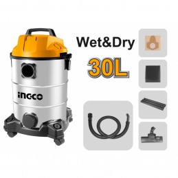 Aspiradora 30Lts 1300W INGCO (VC13301) - Potente y Eficiente para la Limpieza de Grandes Espacios