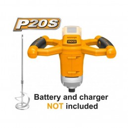 Mezclador Industrial 20V INGCO (MXLI2001) - Potencia y Eficiencia para tus Mezclas