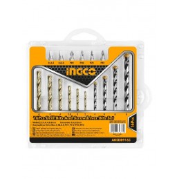 Juego de Brocas para Concreto + Acero INGCO 16 Piezas (AKSDB9165) – Versatilidad y Alto Rendimiento