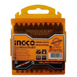 SET PUNTAS DE IMPACTO INDUSTRIAL 10 PIEZAS PH2+PH2X65MM INGCO - Rendimiento de Alto Impacto