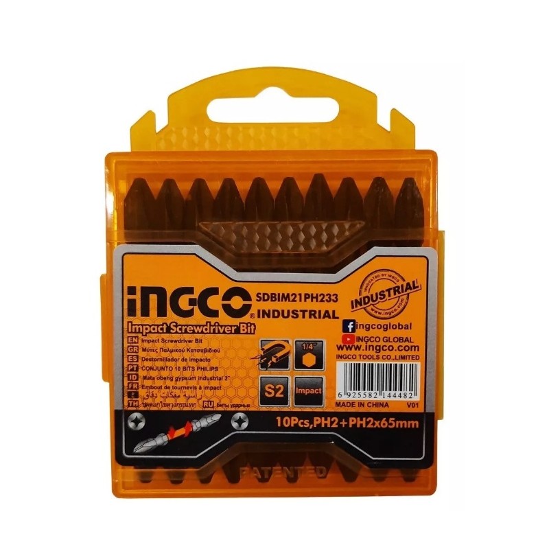 SET PUNTAS DE IMPACTO INDUSTRIAL 10 PIEZAS PH2+PH2X65MM INGCO - Rendimiento de Alto Impacto SET PUNTAS DE IMPACTO INDUSTRIAL 10 PIEZAS PH2+PH2X65MM INGCO - Rendimiento de Alto Impacto