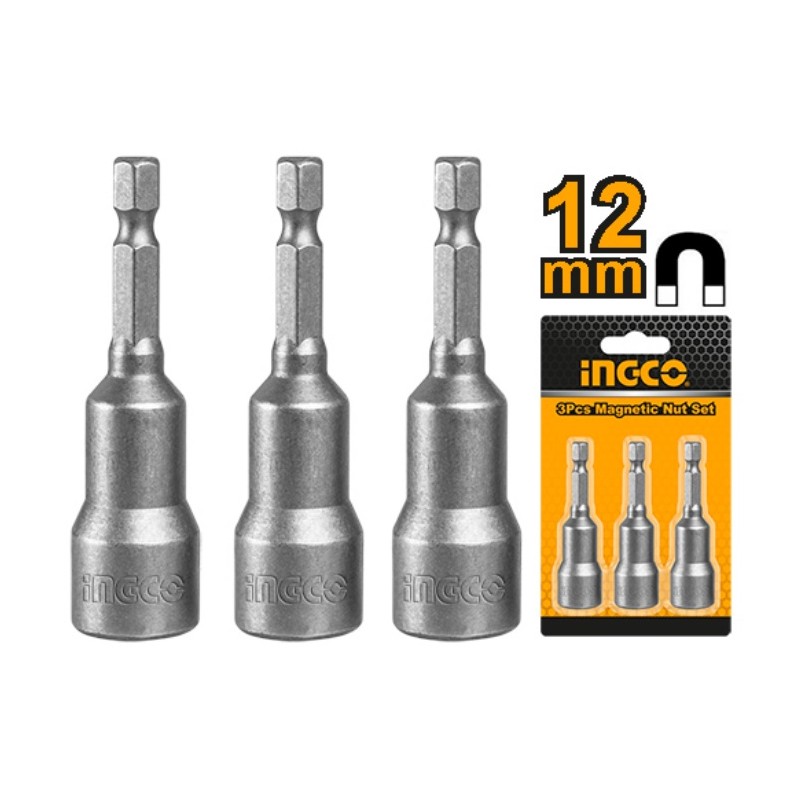 DADO HEXAGONAL MAGNÉTICO 3 PIEZAS 12MM-1/4" INGCO - Firmeza y Precisión en tus Tareas DADO HEXAGONAL MAGNÉTICO 3 PIEZAS 12MM-1/4" INGCO - Firmeza y Precisión en tus Tareas