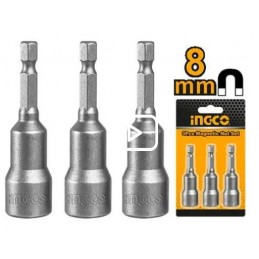 DADO HEXAGONAL MAGNÉTICO 3 PIEZAS 8MM-1/4" INGCO - Precisión y Facilidad para Tu Trabajo