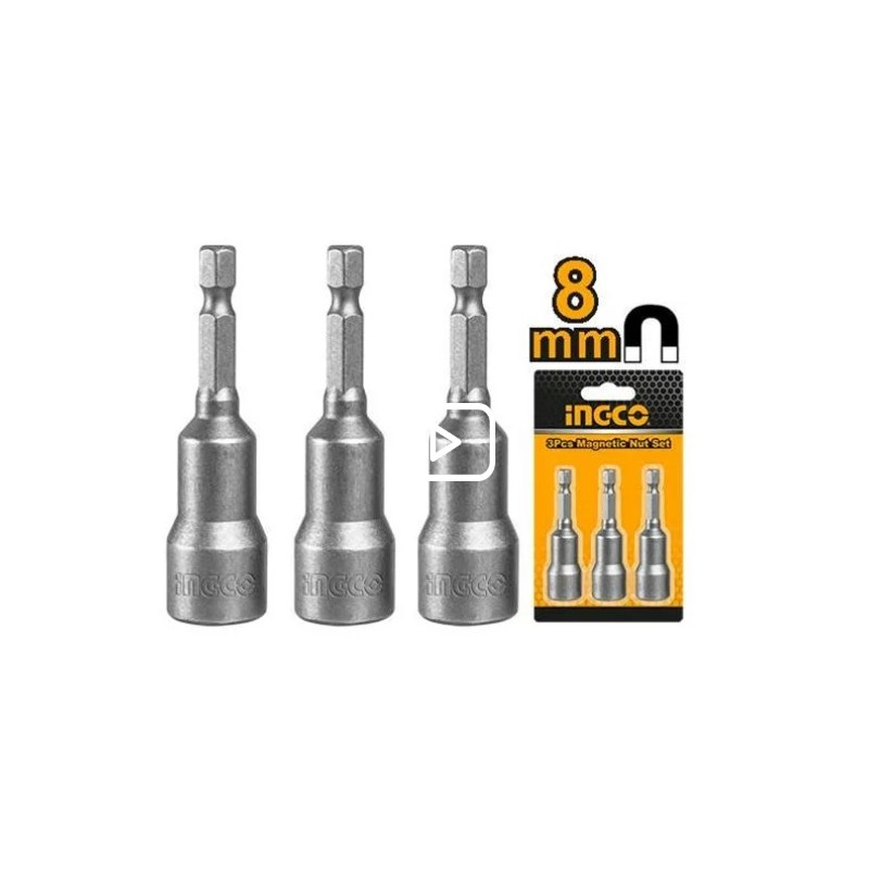 DADO HEXAGONAL MAGNÉTICO 3 PIEZAS 8MM-1/4" INGCO - Precisión y Facilidad para Tu Trabajo DADO HEXAGONAL MAGNÉTICO 3 PIEZAS 8MM-1/4" INGCO - Precisión y Facilidad para Tu Trabajo