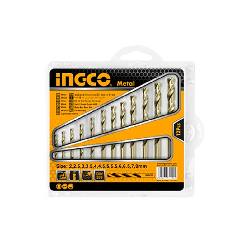 SET BROCAS PARA METAL HSS 12 PCS 2-8MM (AKDB1125) TODO INGCO - TALCA SET BROCAS PARA METAL HSS 12 PCS 2-8MM (AKDB1125) TODO INGCO - TALCA