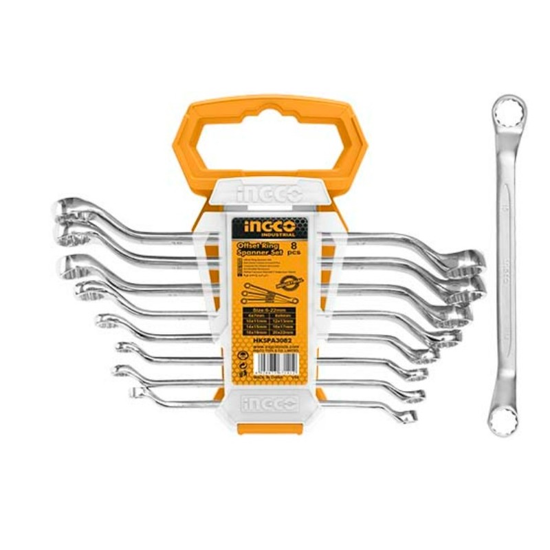 SET LLAVES CORONA/CORONA INDUSTRIAL ACODADA 8 PIEZAS 6-22MM (HKSPA3088) TODO INGCO - TALCA SET LLAVES CORONA/CORONA INDUSTRIAL ACODADA 8 PIEZAS 6-22MM (HKSPA3088) TODO INGCO - TALCA
