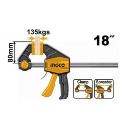 PRENSA RAPIDA INDUSTRIAL 18" SUJECION 135 KG (HQBC18801) INGCO