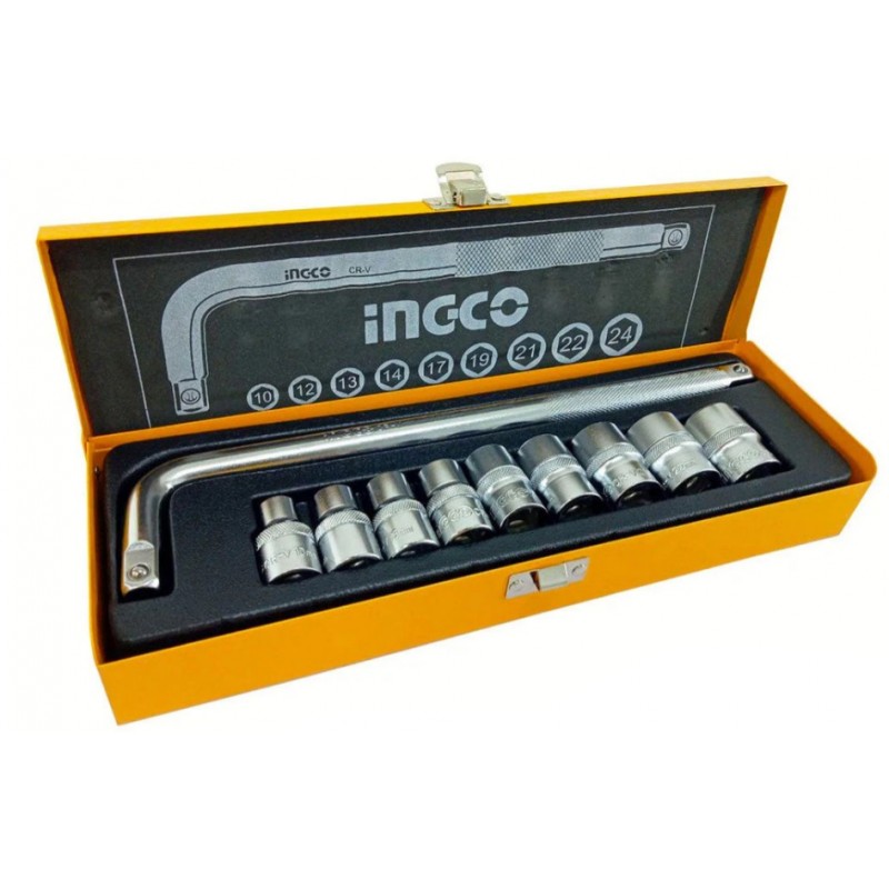 Juego de Dados de 1/2" 10 Piezas Industrial: Herramientas de calidad para trabajos exigentes | Ingco Talca Juego de Dados de 1/2" 10 Piezas Industrial: Herramientas de calidad para trabajos exigentes | Ingco Talca