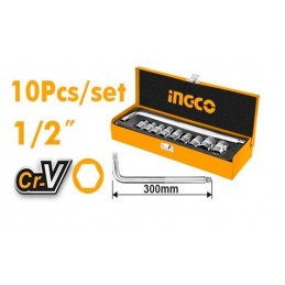 Juego de Dados de 1/2" 10 Piezas Industrial:  Herramientas de calidad para trabajos exigentes | Ingco Talca