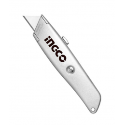 CUCHILLO CARTONERO METALICO RETRÁCTIL (HUK615) TODO - INGCO - TALCA