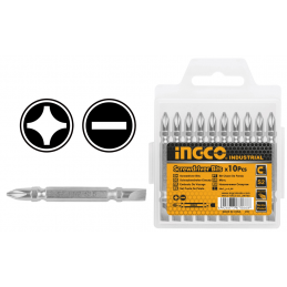 Set de Puntas de 10 Piezas Industrial PH2-SL6 de 65mm INGCO