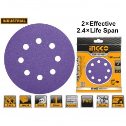 Set de Discos de Lija de Zirconio INGCO - 10 Piezas, Grano 800-2000, 150 mm (6 pulgadas)