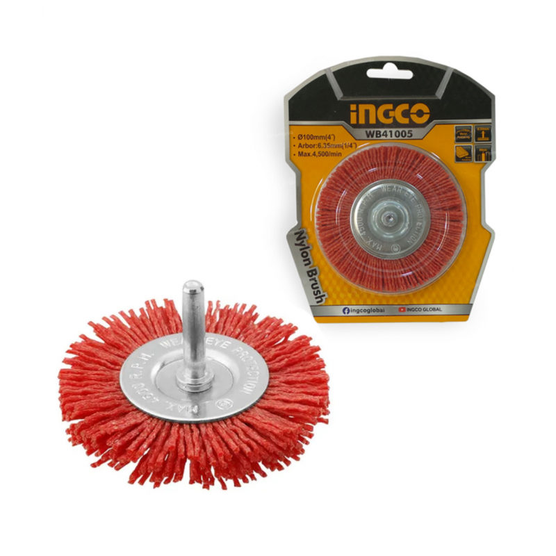 Grata Circular de Nylon con Vástago 1/4 100mm INGCO Grata Circular de Nylon con Vástago 1/4 100mm INGCO