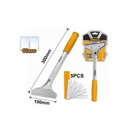 ESCAREADOR 310MM MANGO AMARILLO (HGS3201) INGCO