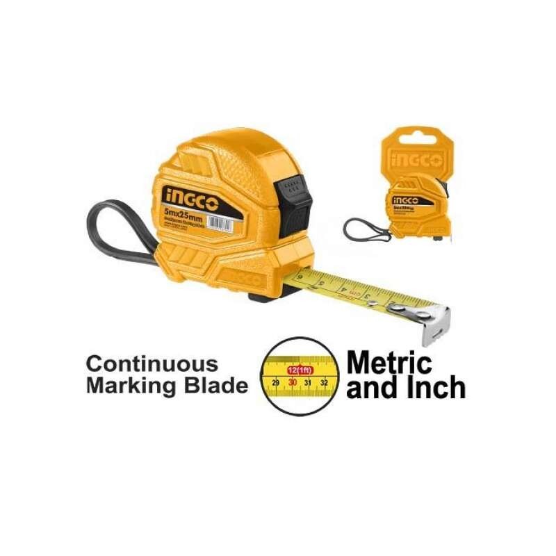 Cinta Métrica 5 m x 25 mm INGCO - Pulgadas y Milímetros Cinta Métrica 5 m x 25 mm INGCO - Pulgadas y Milímetros