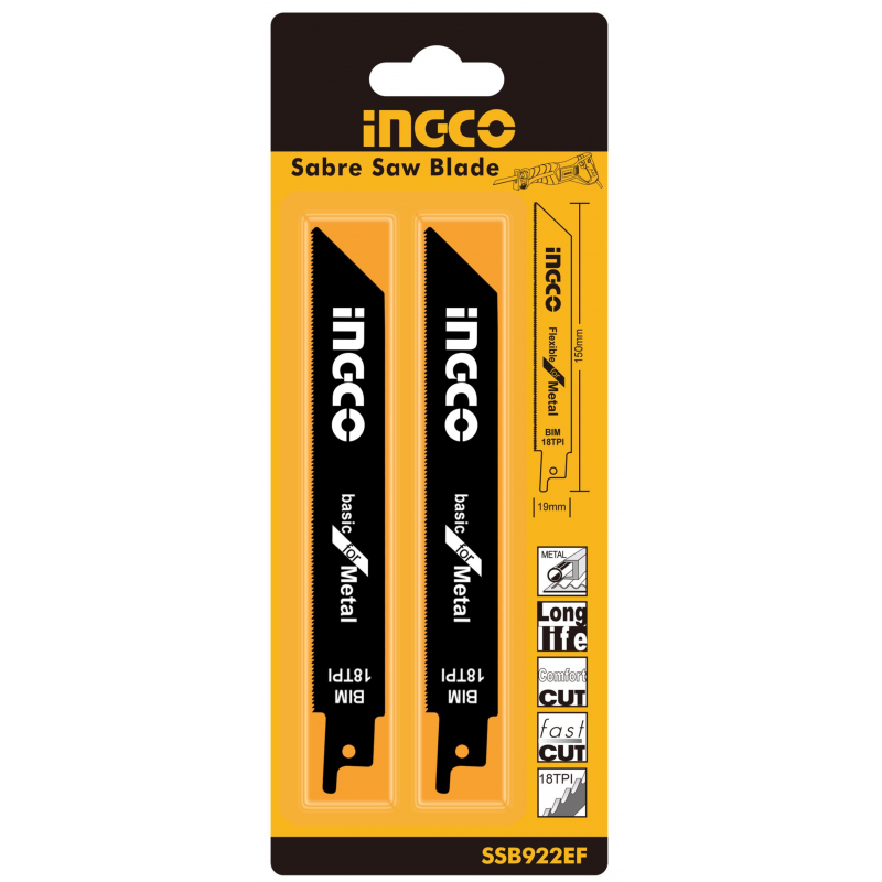 Hojas Sierra Sable para Metal 150mm - Pack de 2 Unidades - Ingco Hojas Sierra Sable para Metal 150mm - Pack de 2 Unidades - Ingco