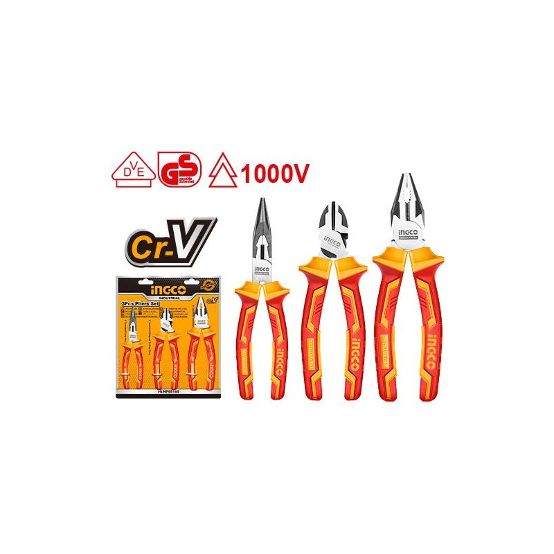 ALICATE AISLADO 1000V INDUSTRIAL JUEGO 3 PZAS INGCO (HIKPS28318) ALICATE AISLADO 1000V INDUSTRIAL JUEGO 3 PZAS INGCO (HIKPS28318)