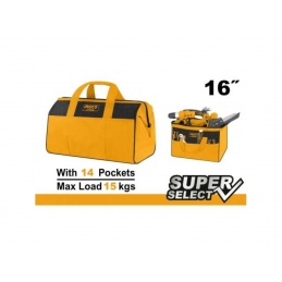 BOLSO DE HERRAMIENTAS 14 BOLSILLOS 16" SS INGCO: Transporta tus Herramientas con Estilo y Comodidad"