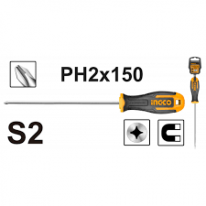 ATORNILLADOR PHILLIPS 2 - 6 MM X 150 MM (HS68PH2150) INGCO