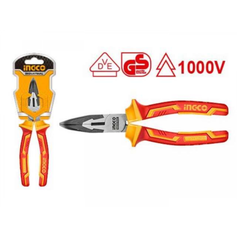 ALICATE DE PUNTA CURVA INDUSTRIAL AISLADO VDE 200MM/8" INGCO (HIBNP28208): Seguridad y Precisión en un Solo Herramienta ALICATE DE PUNTA CURVA INDUSTRIAL AISLADO VDE 200MM/8" INGCO (HIBNP28208): Seguridad y Precisión en un Solo Herramienta