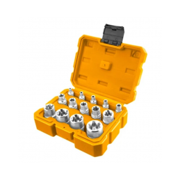 Set de Dados Torx Hembra 14 Piezas INGCO (HKTETS0114) - Versatilidad y Precisión en Tus Tareas Mecánicas