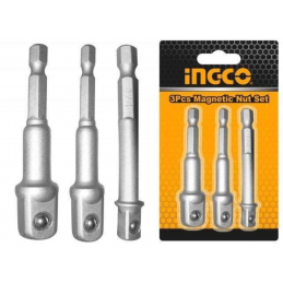 Set de Adaptadores Hexagonales a Cuadrante 3 Piezas 1/4"-3/8"-1/2" | INGCO (AMN365A01)