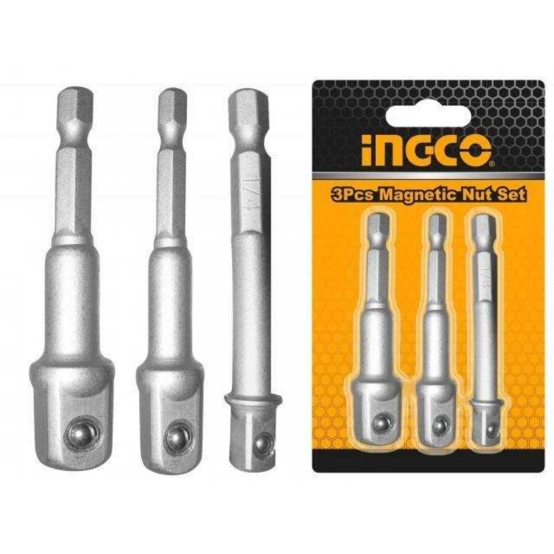 Set de Adaptadores Hexagonales a Cuadrante 3 Piezas 1/4"-3/8"-1/2" | INGCO (AMN365A01) Set de Adaptadores Hexagonales a Cuadrante 3 Piezas 1/4"-3/8"-1/2" | INGCO (AMN365A01)