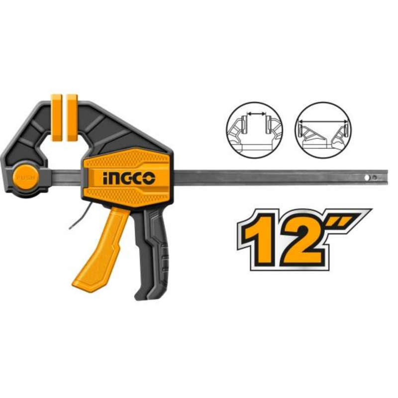 PRENSA RAPIDA AUTO AJUSTABLE 12" SUJECION 60KG (HQBC01602) INGCO PRENSA RAPIDA AUTO AJUSTABLE 12" SUJECION 60KG (HQBC01602) INGCO