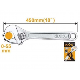 Llave Ajustable 450mm/18" INGCO (HADW131182) - Herramienta Potente para Ajustes Precisos en Trabajos Industriales