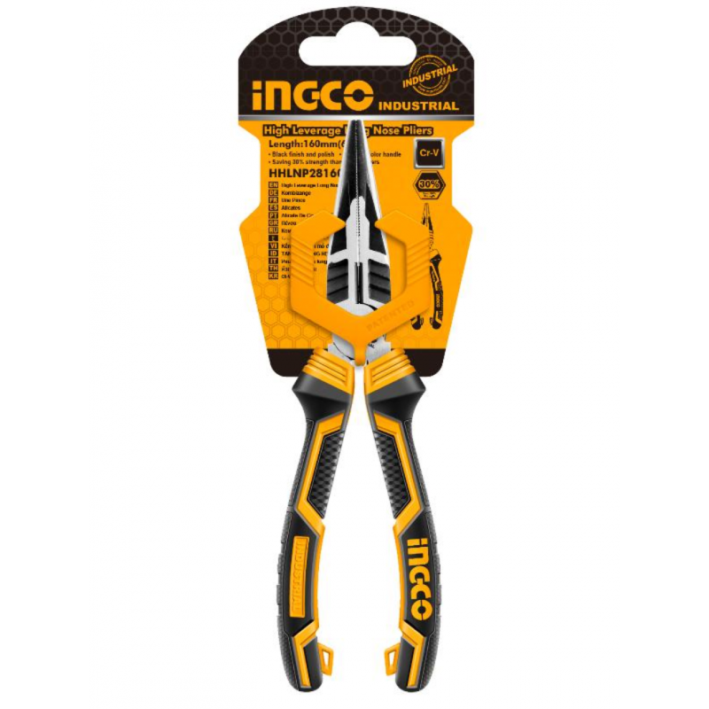 ALICATE DE PUNTA LARGA INDUSTRIAL 6" 160MM (HHLNP28160) INGCO