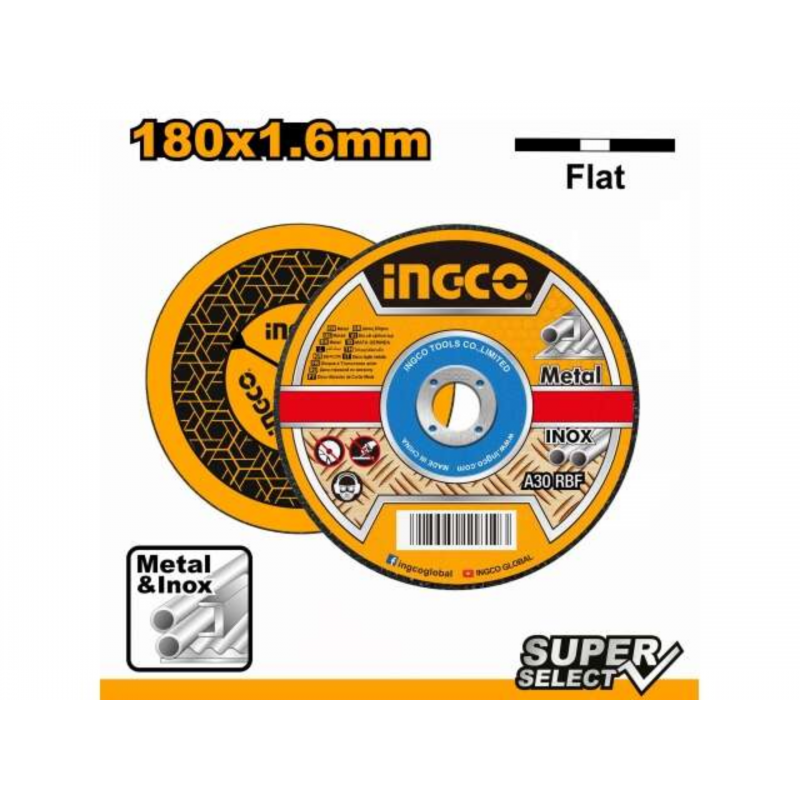Disco de Corte Plano para Metal e Inox 180x1,6x22mm (7") INGCO SS - Precisión y Durabilidad en Cada Corte Disco de Corte Plano para Metal e Inox 180x1,6x22mm (7") INGCO SS - Precisión y Durabilidad en Cada Corte
