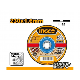Disco de Corte Plano para Metal e Inox 1,6mm 230mm/9" INGCO - Cortes Precisos con Máxima Durabilidad