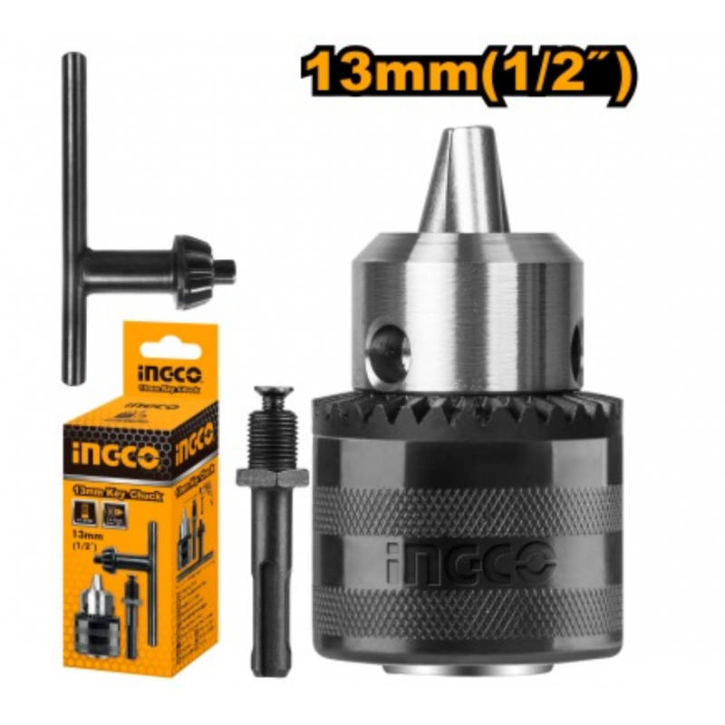 Portabroca 1/2" con Llave y Adaptador UNF - INGCO (KC1301.1)