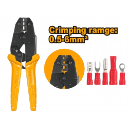 ALICATE PELACABLE CRIMPEADOR P/TERMINALES AISLADOS 9"/220mm (HRCPJ0506) INGCO