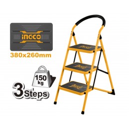 Escalera de Acero Tubular 3 Peldaños 150KG INGCO - Durabilidad