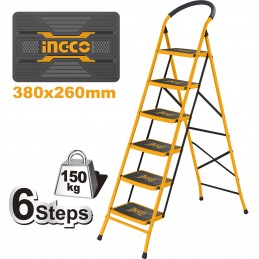 Escalera Acero Tubular 6 Peldaños 150KG INGCO (HLAD09061)