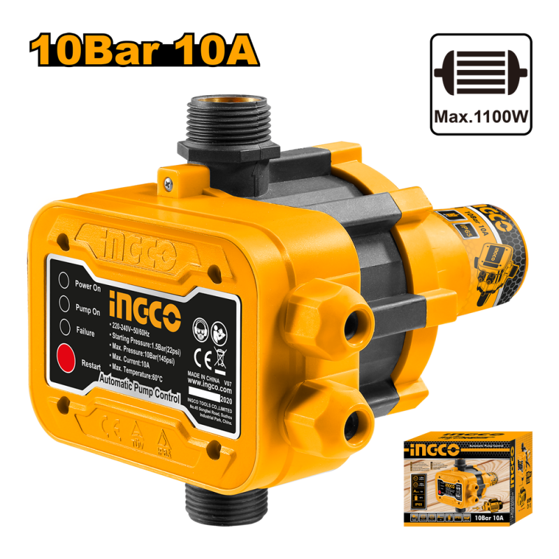 Control de Presión Automático INGCO 1.5 BAR (WAPS001) - Optimiza el Funcionamiento de tu Bomba de Agua Control de Presión Automático INGCO 1.5 BAR (WAPS001) - Optimiza el Funcionamiento de tu Bomba de Agua