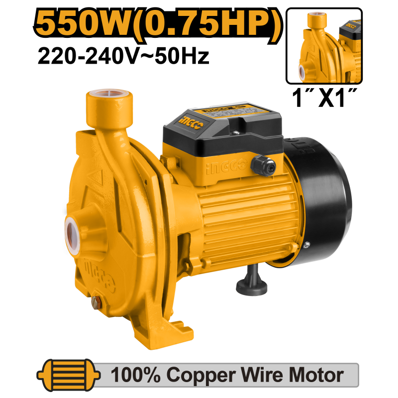 Bomba de Agua Centrífuga Periférica 550W 0.75 HP Ingco CPM5508 | Ingco Talca Bomba de Agua Centrífuga Periférica 550W 0.75 HP Ingco CPM5508 | Ingco Talca