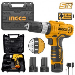Taladro Inalámbrico INGCO 12V (CIDLI1232) - 2 Baterías, Cargador y Caja
