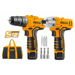 Atornillador/Taladro de Impacto Inalámbrico INGCO 12V - Kit de 2 Piezas (CKLI1201)