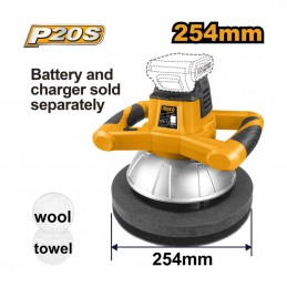 Pulidora Orbital Inalámbrica INGCO 20V 254mm - Modelo #COPLI2001 | Herramienta de Pulido Profesional
