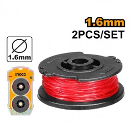 Nylon para Orilladora INGCO 1.6 mm x 5 m – Pack 2 Carretes (ALS1601) | Alta Resistencia