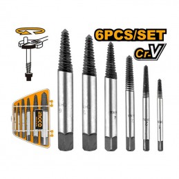 EXTRACTOR PERNOS 6-25 MM JUEGO 6 PIEZAS (ASE106) INGCO