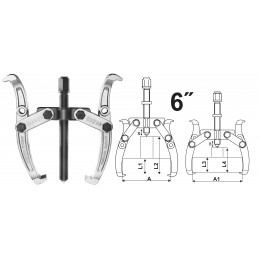 EXTRACTOR POLEA INGCO DOS MORDAZAS 6" (HGP08026)