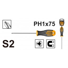 ATORNILLADOR PHILLIPS 1 - 5 MM X 75 MM (HS68PH1075) INGCO