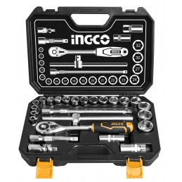 Set Dados y Chicharra Industrial 25 Piezas 1/2" INGCO (HKTS12251) - Herramientas de Calidad para Trabajos Intensivos
